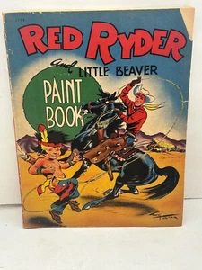 WHITMAN PUBLISHING THE RED RYDER PAINT BOOK #1153 COPYRIGHT 1947 BY FRED HARMAN - Bild 1 von 7