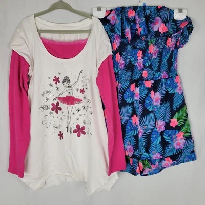 Copper Key Ballerina T-Shirt And Japna Kids Sleeveless Floral Print Romper - Image 1 of 4