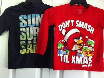 Lote De 2 Camisetas Niño Angry Birds Cherokee Talla 6/7 Azul Rojo Foto 1 de 3