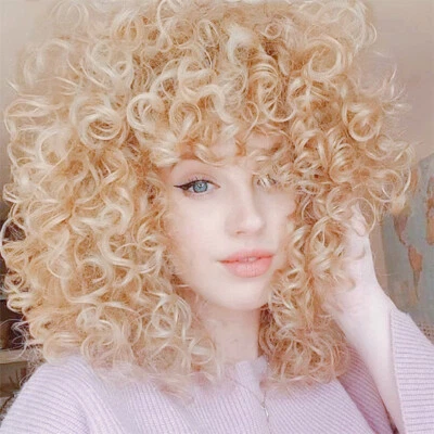 Peluca de cabello sintética afro rizada tejido esponjoso aspecto natural para mujer 613 rubia Foto 1 de 4