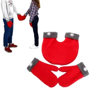 Couple Gloves Polar Fleece Lovers Winter Love Warm Glove Color Relationship - Picture 1 of 5