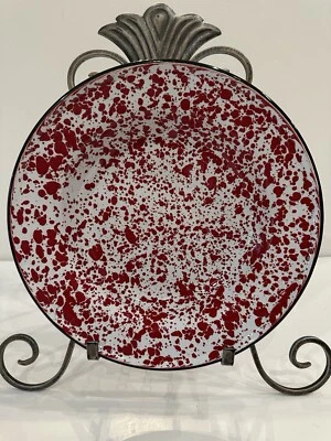 CGS VINTAGE ROJO SALPICADURAS ESMALTE 4-10” ENSALADERA SOPA TAZONES NUEVO ESTADO Foto 1 de 4