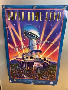 Super Bowl XXVII Poster NFL Dallas Cowboys vs Buffalo Bills 35" x 24" - Bild 1 von 17