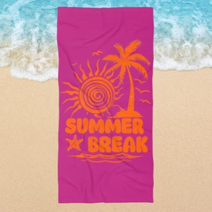 Vibrant Summer Break Beach Towel, Fun Tropical Design, Beach Days, Pool Parties - Picture 1 of 3