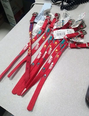 Hamilton Squiggles 3/8" x 10" Small Dog/Cat Collar RED- Lot of 8 - Image 1 of 3