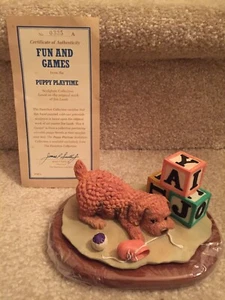 Hamilton Collection Figurine COCKER SPANIEL 1990 Fun and Games FREE SHIPPING - Picture 1 of 11