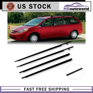 For 2003-2010 Toyota Sienna Weatherstrip Window Moulding Trim Seal Belt 4pc - Foto 1 di 5