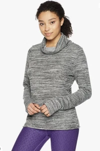MAAJI ACTIVEWEAR Cloudburst Sweatshirt Open Back Spacedye B&W Sz L NWT $82 - Picture 1 of 10