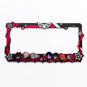 Persona 5 Custom License Plate Frame Car Anime Figure Joker Crow Goro Akechi - Picture 1 of 1