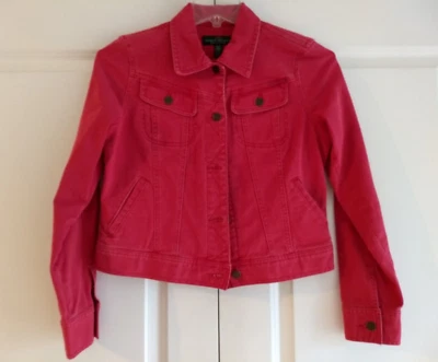Chaqueta vaquera Ralph Lauren Jeans Co. roja con logotipo de metal botones para mujer M vintage Foto 1 de 4