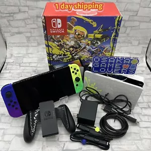 Nintendo Switch 64 GB OLED Console Splatoon 3 Edition Box Used Excellent - Picture 1 of 8