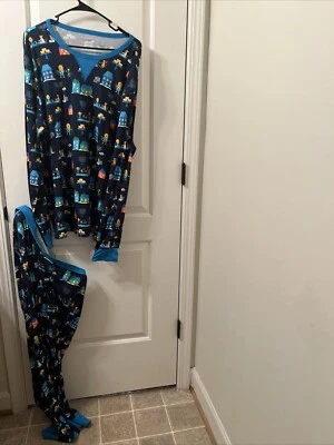 Juego de 2 piezas de pantalón de pijama con estampado de leones Hanukkah de Target para hombre talla XXL azul Foto 1 de 4