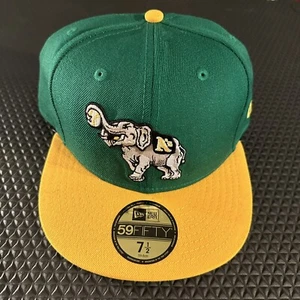 OAKLAND A's KANSAS CITY ATHLETICS 59FIFTY Elephant New Era Hat Cap Sz 7 1/2 - Picture 1 of 8