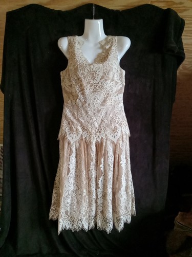 OFF WHITE Elegante Abito Donna Mitisu Off White Pizzo Tg Small Madre Sposa Fairycore