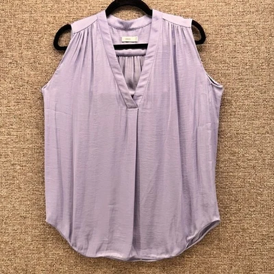 Vince Womens Sleeveless Blouse Size S V-Neck Top Periwinkle Purple Casual Small - Image 1 of 4