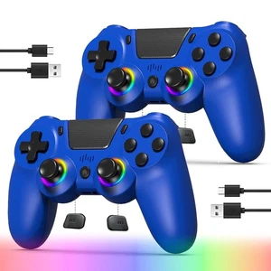 2-Pack Wireless Controller for PS4/Pro/Slim & PC,2 Programmable Rear Buttons RGB - Picture 1 of 6