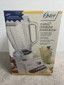 Vintage Osterizer 12 Speed Glass Blender 4101 Was 852-08 New White Metal Drive - Picture 1 of 8