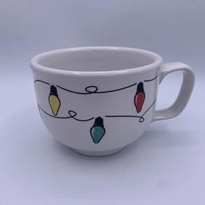 Fiesta Homer Laughlin Christmas String of Lights Jumbo Cup USA Mug Soup Light - Picture 1 of 13