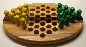 Handmade David Levy Solid Wood 2 Player Chinese Checkers - Picture 1 of 7