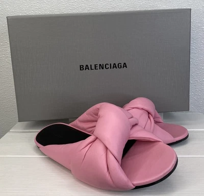 Sandalias Balenciaga Drapeadas de Cuero para Mujer Talla 7 Rosa Anudadas *USADAS* Foto 1 de 4