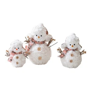 Adorable 3-Piece Plush Snowman Set: Soft Holiday Decor For Home & Table! - Picture 1 of 8