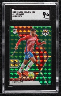 2020-21 Panini Mosaic La Liga Green Mosaic Prizm Luis Suarez #5 SGC 9 MINT - Image 1 of 2