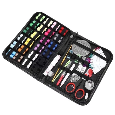 Portable Sewing Kit Home Travel Case Needles Thread Scissors Set Box-120-Pcs - Image 1 of 4