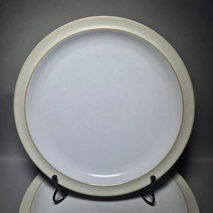 6 Denby Linen Dinner Plates 10½" Dinning Set Light Beige Stoneware England - Picture 1 of 12