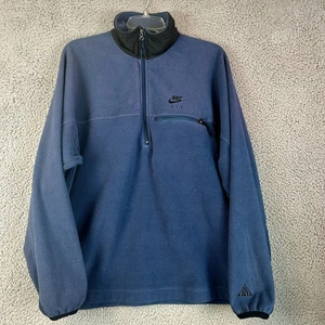 Vintage 90s Nike ACG F.I.T. Blue 1/2 Zip Pullover Fleece Jacket Size Medium - Picture 1 of 8