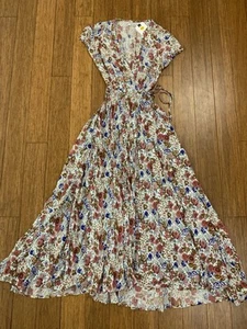 Women’s Auguste The Label Floral Wild Rose 100% Rayon Maxi Wrap Dress Size 6 - Picture 1 of 7