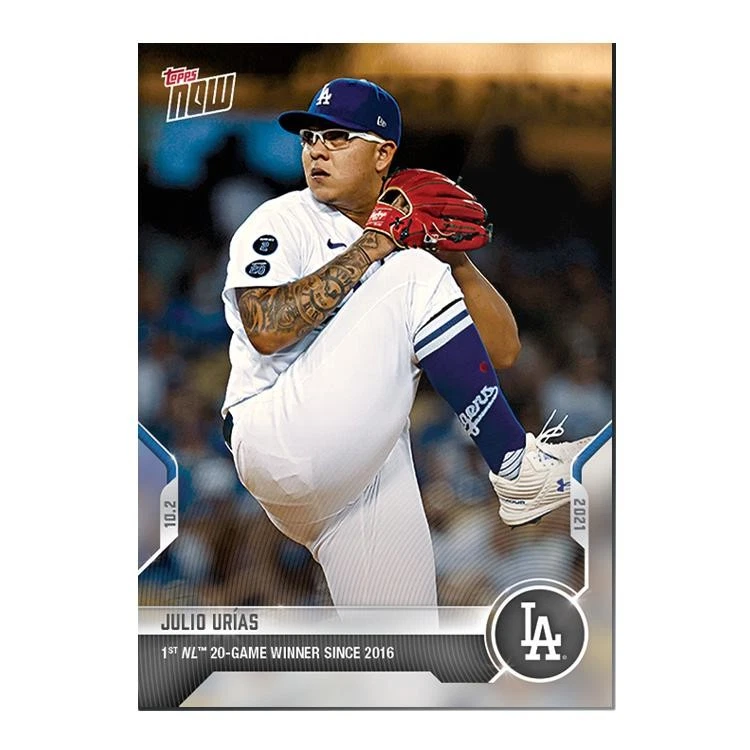 Julio Urias - 2021 MLB Topps Now Card 893 - Print Run: 571 Los Angeles Dodgers - Image 1 of 2