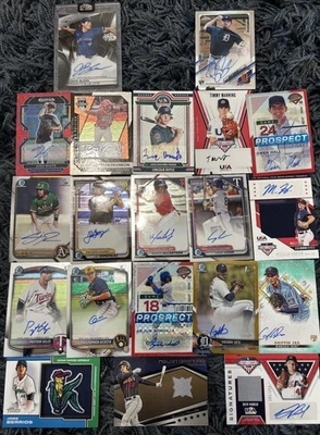 (1.000) + Lote de tarjetas de novato de béisbol refractor automático #ed/10 tripulaciones hechas PCA Chourio Foto 1 de 4