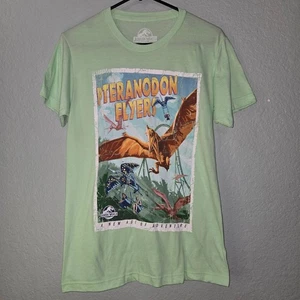 Universal Studios Jurassic World Pteranodon Flyers Poster Graphic Green Shirt S - Picture 1 of 9