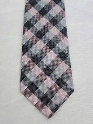 Corbata clásica en punta MICHAEL KORS para hombre gris rosa a cuadros guinga Foto 1 de 4