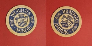 Amberg rund blauer Kreis Brauerei Bierdeckel Bier - Picture 1 of 1