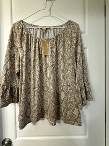 New Woman Michael Kors Blouse Size L 3/4 Sleeves - Picture 1 of 6