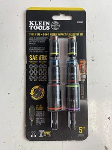Klein Tools 7 In 1 SAE + 6 IN 1 metric Impact Flip Socket Set  32933KIT - Picture 1 of 1