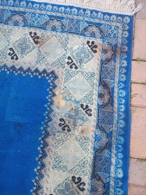 Alfombra Oushak Hecha a Mano Silenciada 8x10/9x12 Nudo Turco Alfombra Anudada a Mano De Colección Foto 1 de 4