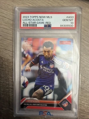 2023 Topps Now MLS #AS3 Lucho Acosta All Star Game Red /10 PSA 10  - Image 1 of 2