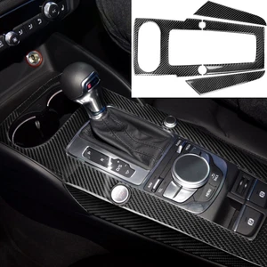 Carbon Fiber Center Console Gear Shift Panel Trim For Audi A3 S3 RS3 2014-2018 - Picture 1 of 18