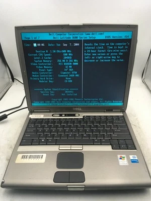 DELL LATITUDE D600 - BOOTS TO BIOS - INTEL PENTIUM M - NO RAM - 14" - READ - BB! - Image 1 of 4