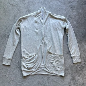 Athleta Girl Wrap ’N Roll 2.0 Open Front Sweatshirt Cardigan Gray XXL 16 NWT - Picture 1 of 13
