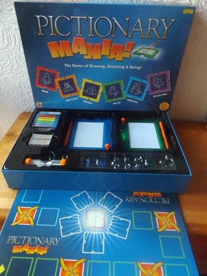 PICTIONARY MANIA GAME WITH WIPE  CLEAN DRAWING TABLETS AND STYLUSES. - Image 1 of 3