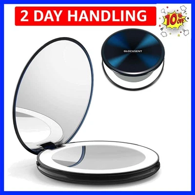 Espejo de Maquillaje Compacto, 2 Caras 1X/10X Aumento, 40 LED Iluminado Maquillaje Mi... Foto 1 de 4