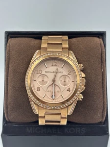 Michael Kors Blair Glitz MK5263 Orologio da polso cronografo oro rosa per donna - Foto 1 di 13