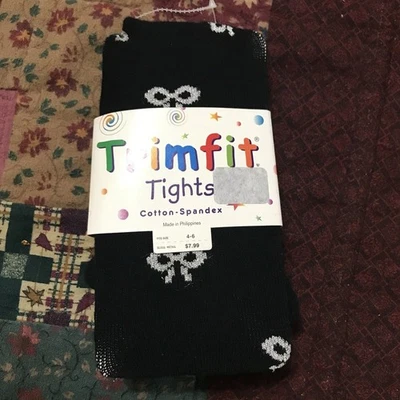 Medias trimfit de algodón/spandex para niña talla 4-6 negras nuevas con etiquetas Foto 1 de 2