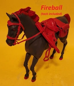 Custom "Fireball" Comanche Pferd Figur mit ROTEM Tack inklusive Johnny West Marx - Bild 1 von 10