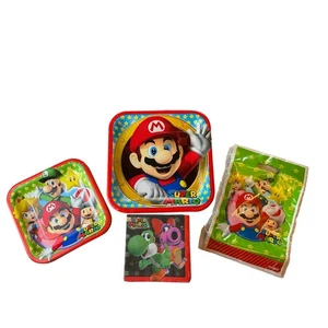 Super Mario Party Pack Plates Napkins Goodie Treat Bags Birthday Nintendo Kids - Picture 1 of 10