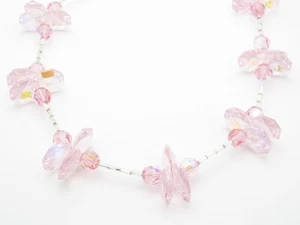 EINZIGARTIGE ROSA KRISTALL KRONLEUCHTER DESIGN ROSA HALSKETTE NEU GESCHENKIDEE HEISS - Bild 1 von 1