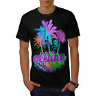 Wellcoda Palm Hawaii Sunny Mens T-Shirt, Vacation Graphic Design Printed Tee